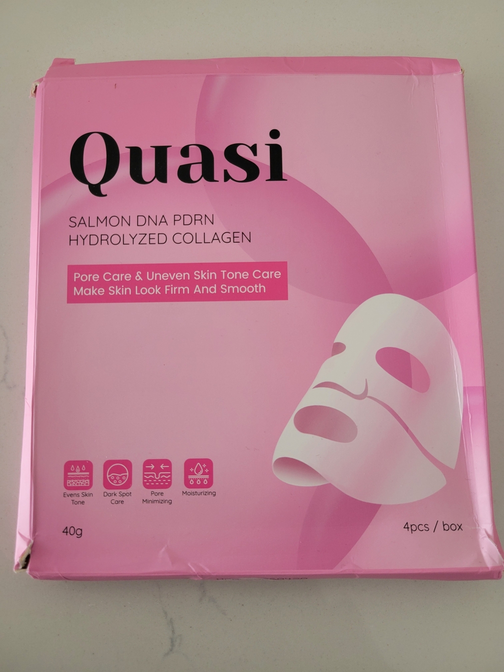 Salmon DNA Hydrolyzed Collagen Pink Sheet Mask - Pore & Tone Care 4 Pack